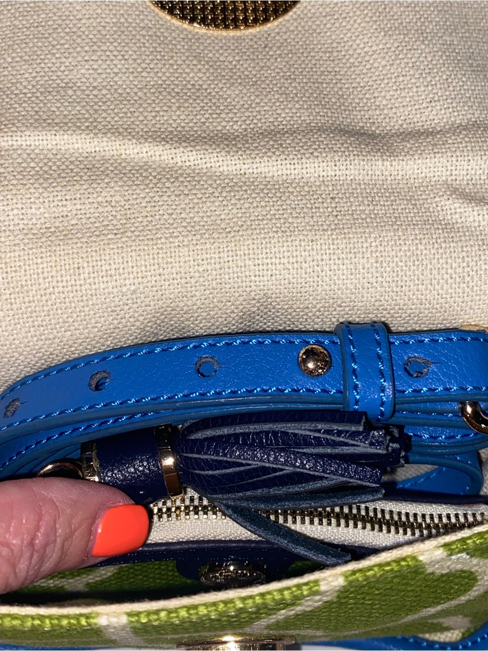 Spartina 449 Blue and Green Crossbody with Coin Pouch - Picture 12 of 14